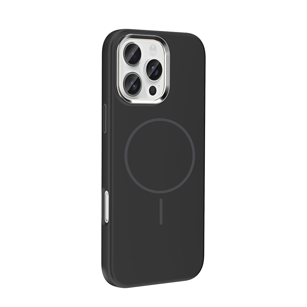 Apple iPhone 16 Pro Kılıf M-Safe Şarj Özellikli Metal Kamera Çerçeveli Zore Edi Silikon Kapak