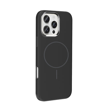 Apple iPhone 16 Pro Kılıf M-Safe Şarj Özellikli Metal Kamera Çerçeveli Zore Edi Silikon Kapak