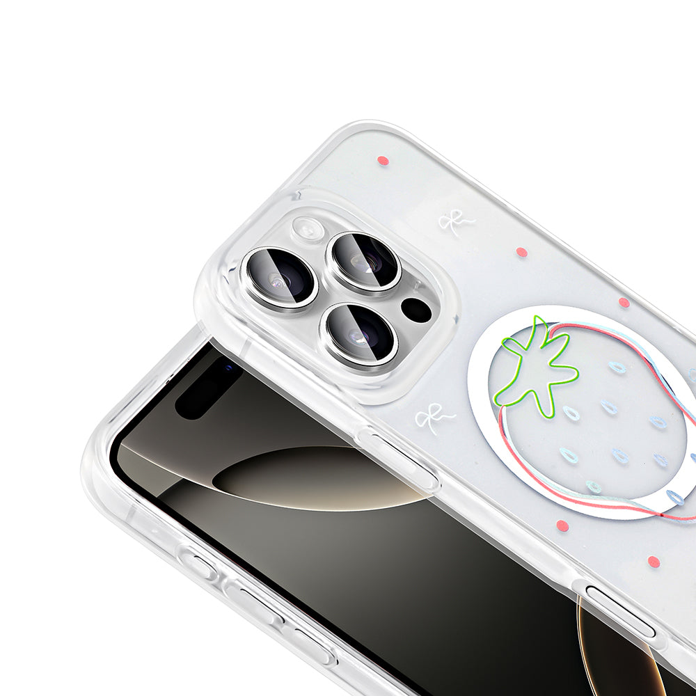 Apple iPhone 16 Pro Kılıf M-Safe Şarj Özellikli Şeffaf Zore Folk Sert Kapak