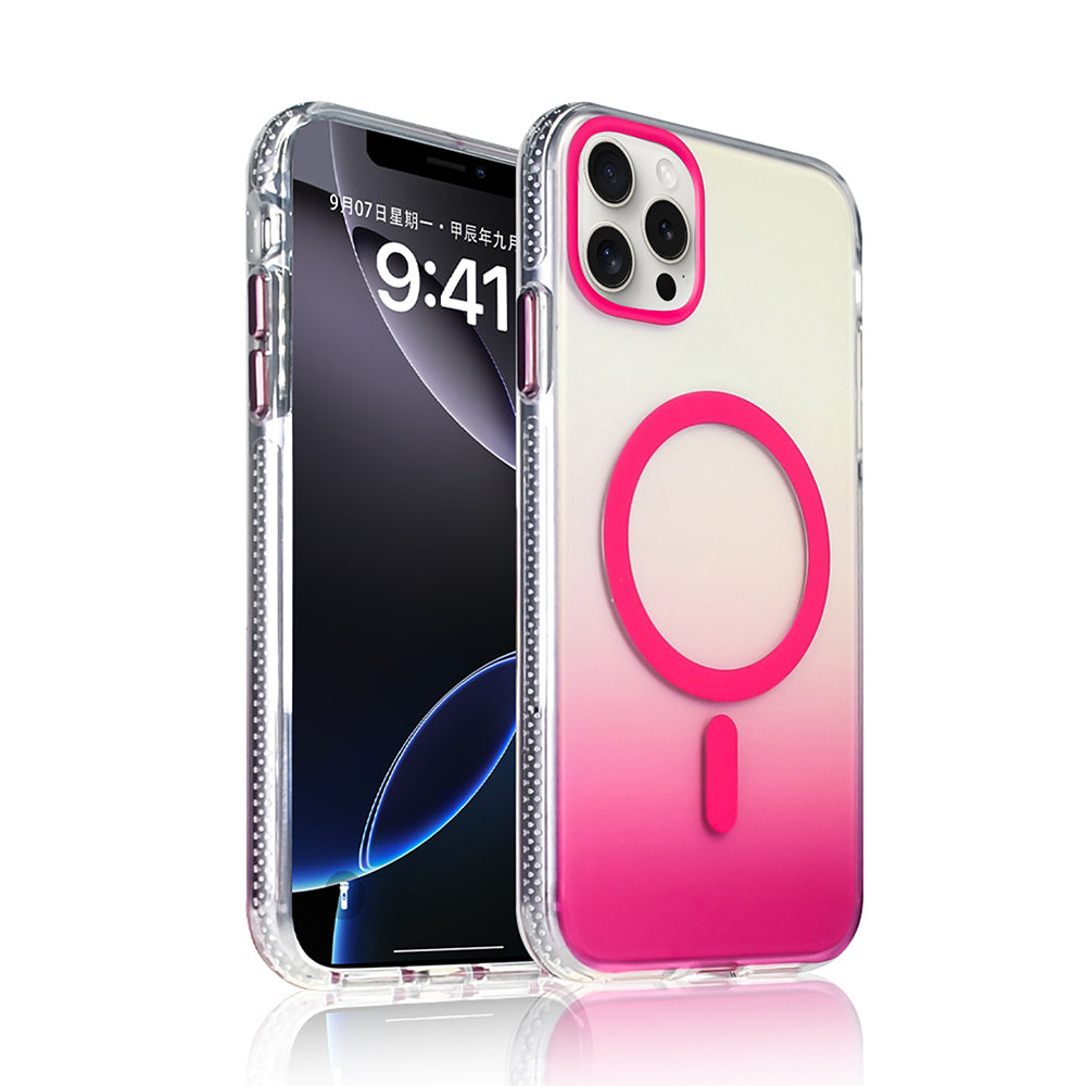 Apple iPhone 16 Pro Kılıf M-safe Şarj Özellikli Transparan Renk Geçişli Zore Toros Kapak