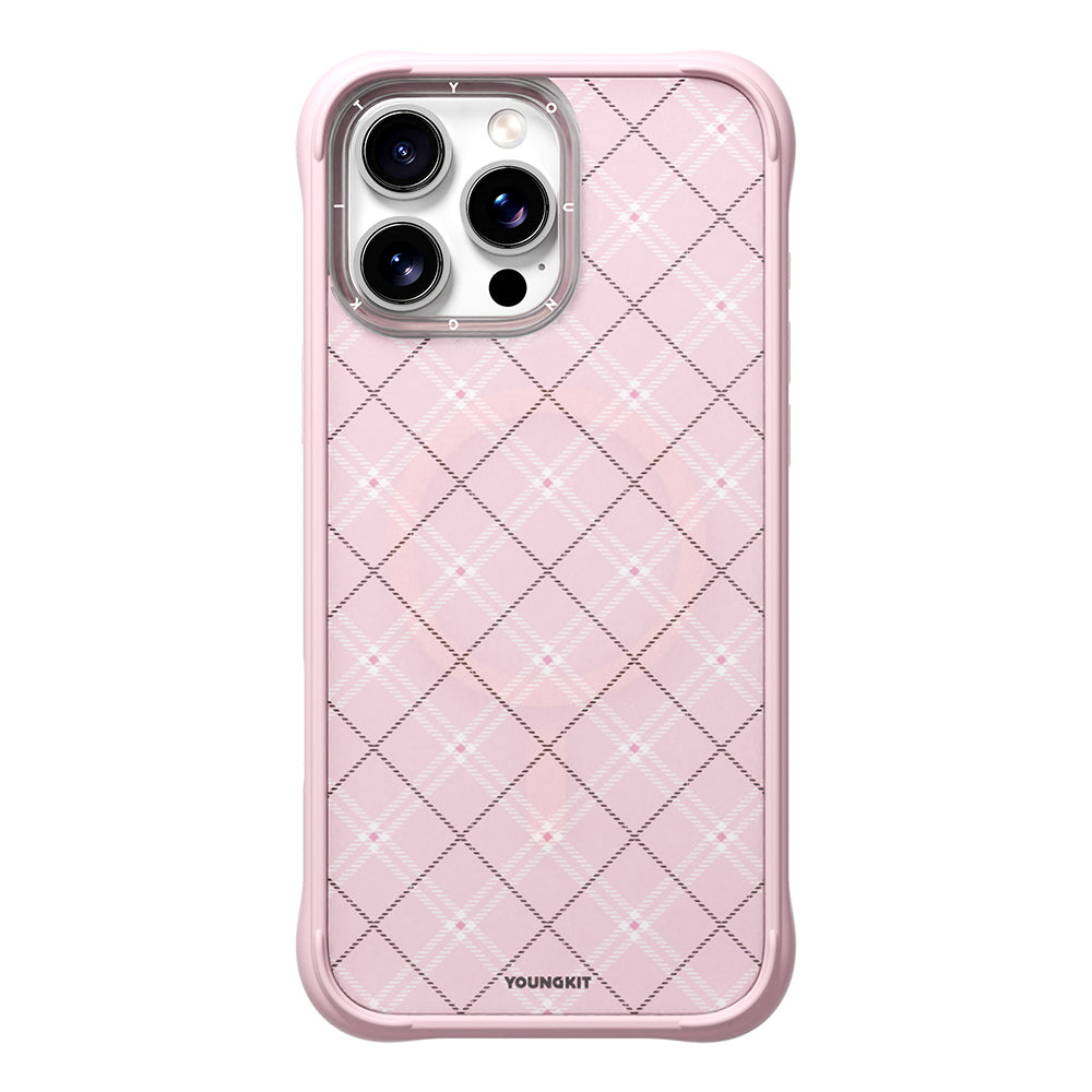 iPhone 16 Pro Kılıf M-safe Şarj Özellikli Youngkit Argyle Serisi Kapak