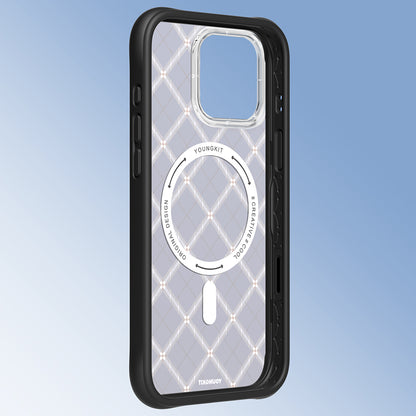 iPhone 16 Pro Kılıf M-safe Şarj Özellikli Youngkit Argyle Serisi Kapak