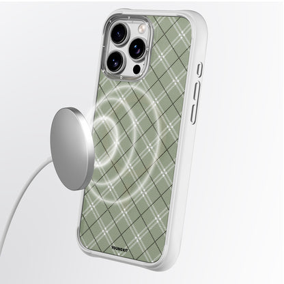 iPhone 16 Pro Kılıf M-safe Şarj Özellikli Youngkit Argyle Serisi Kapak