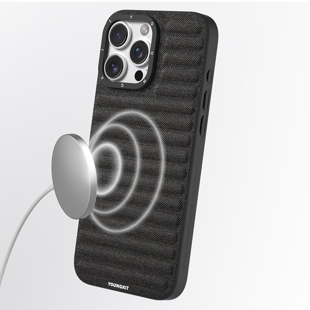 iPhone 16 Pro Kılıf M-safe Şarj Özellikli Youngkit Canvas Serisi Kapak