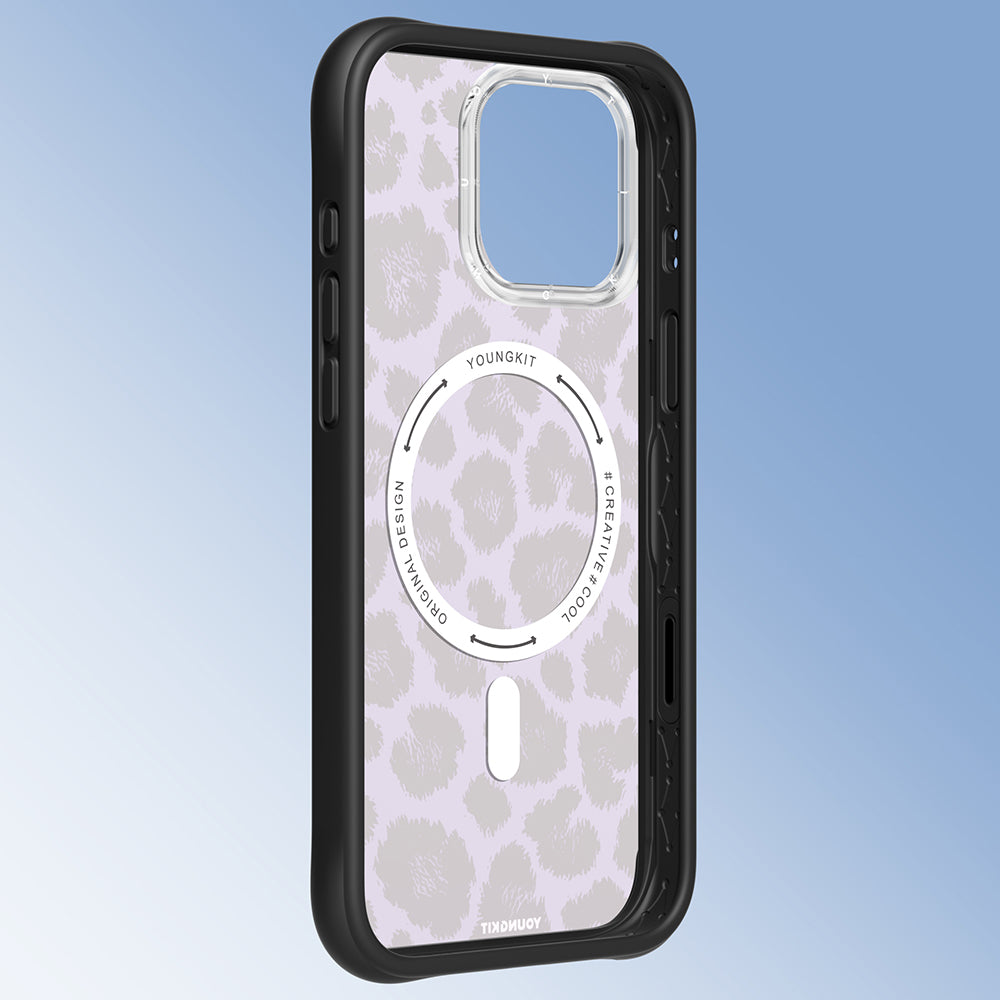 iPhone 16 Pro Kılıf M-safe Şarj Özellikli Youngkit Leopard Serisi Kapak