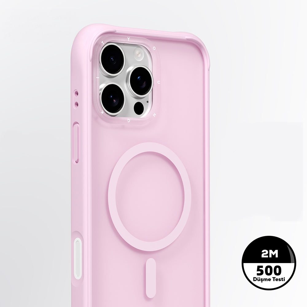 iPhone 16 Pro Kılıf M-safe Şarj Özellikli Youngkit Macaroon Serisi Kapak