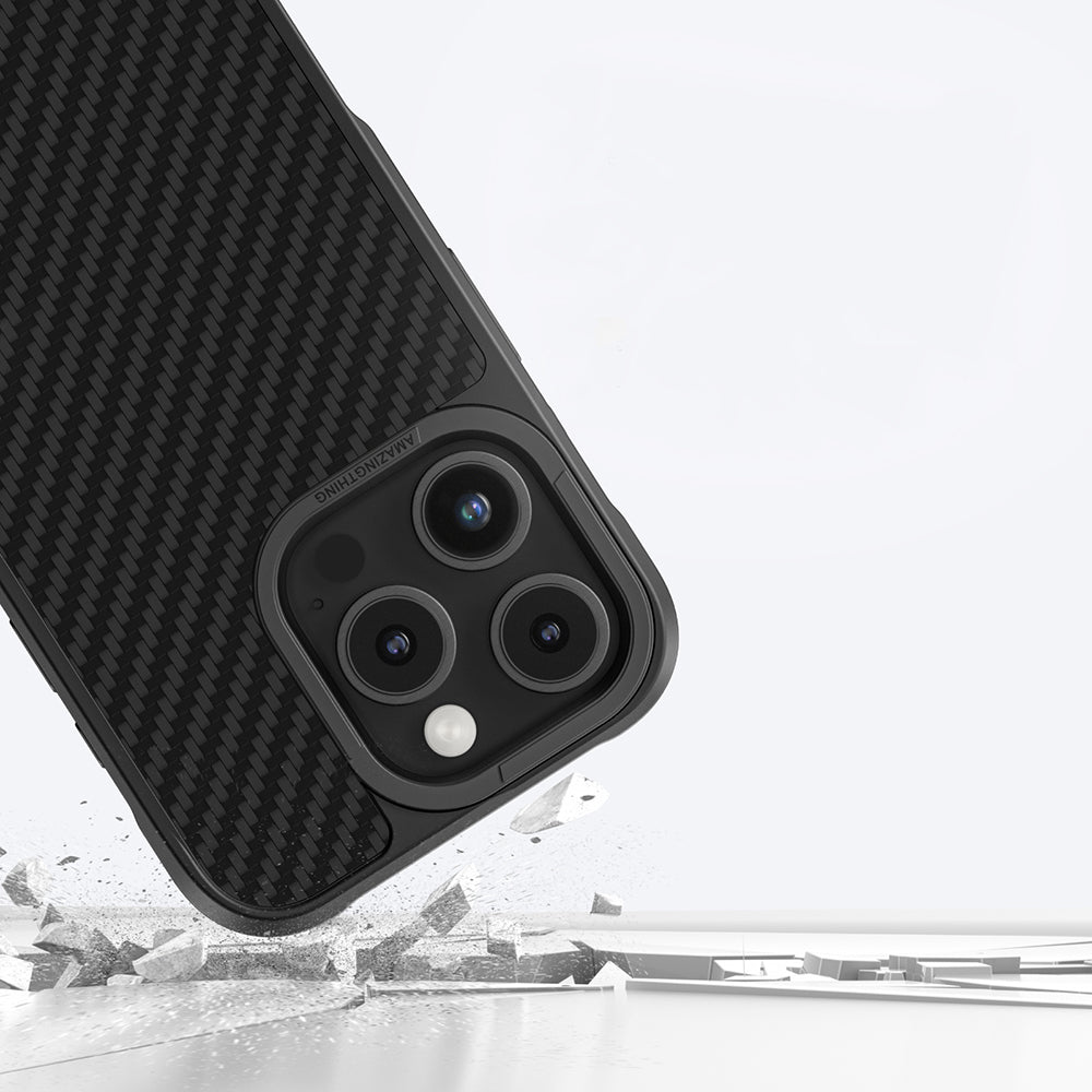 iPhone 16 Pro Kılıf M-safe Şarj Özellikli 1500D Aramid Fiber Amazingthing Titan Max Serisi Kapak