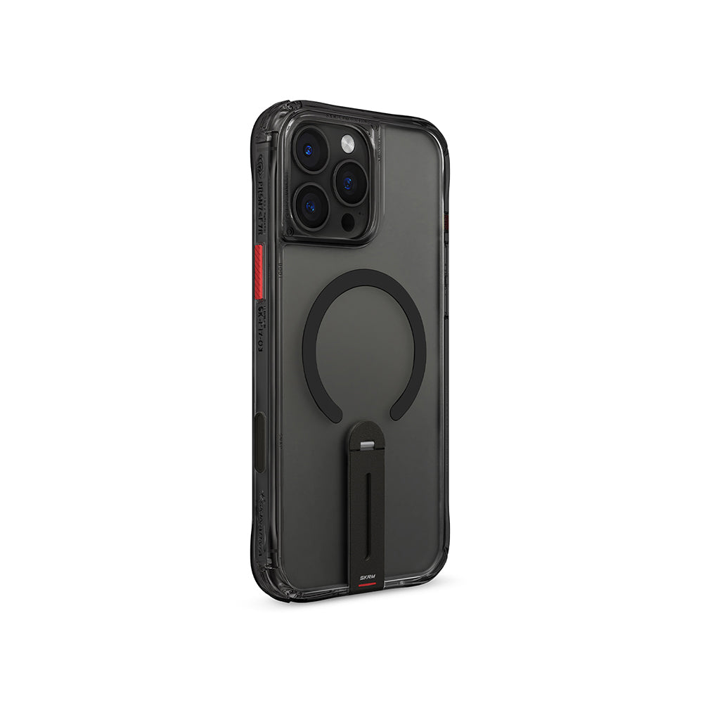 iPhone 16 Pro Kılıf M-safe Şarj Özellikli 360 Derece Dönebilen Standlı Skinarma Helix Kapak