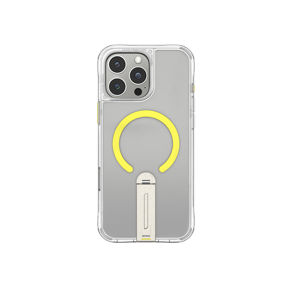 iPhone 16 Pro Kılıf M-safe Şarj Özellikli 360 Derece Dönebilen Standlı Skinarma Helix Kapak