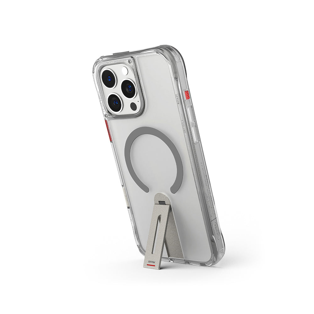 iPhone 16 Pro Kılıf M-safe Şarj Özellikli 360 Derece Dönebilen Standlı Skinarma Helix Kapak