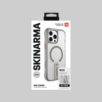 iPhone 16 Pro Kılıf M-safe Şarj Özellikli 360 Derece Dönebilen Standlı Skinarma Helix Kapak