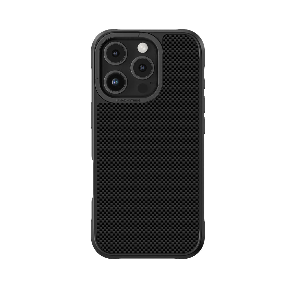 iPhone 16 Pro Kılıf M-safe Şarj Özellikli 600D Aramid Fiber Amazingthing Titan Max Serisi Kapak