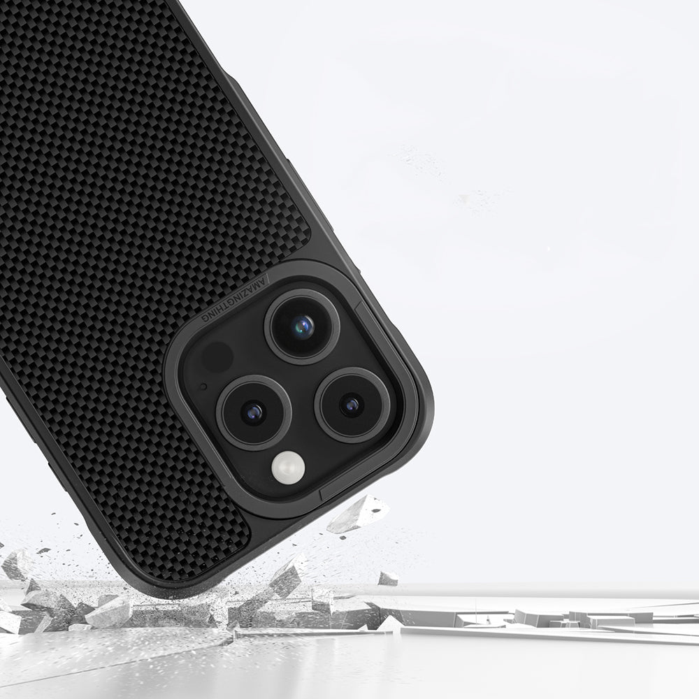 iPhone 16 Pro Kılıf M-safe Şarj Özellikli 600D Aramid Fiber Amazingthing Titan Max Serisi Kapak