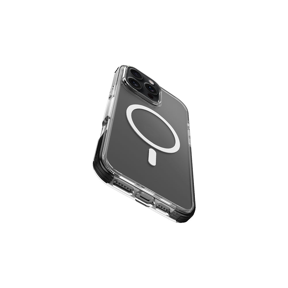 iPhone 16 Pro Kılıf M-safe Şarj Özellikli Airbag Tasarımlı Raptic Clear Serisi Şeffaf Kapak