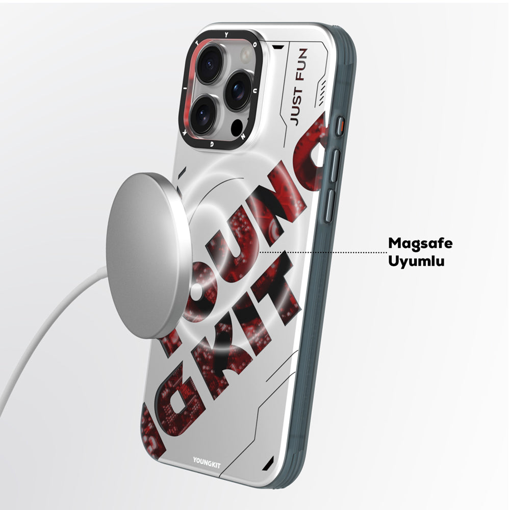 iPhone 16 Pro Kılıf M-safe Şarj Özellikli Airbagli Çift Katmanlı Youngkit Future Serisi Kapak
