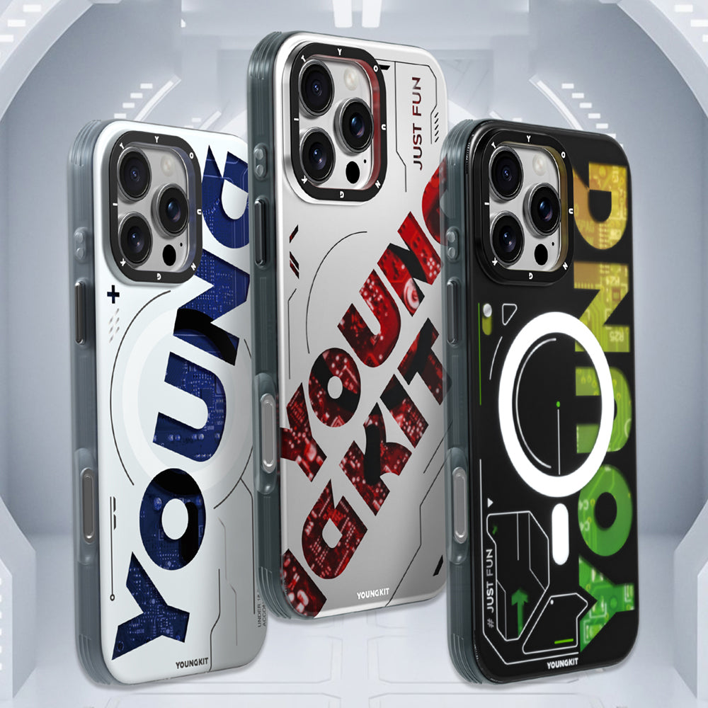 iPhone 16 Pro Kılıf M-safe Şarj Özellikli Airbagli Çift Katmanlı Youngkit Future Serisi Kapak