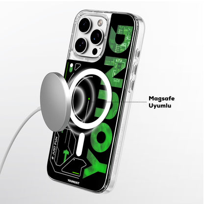 iPhone 16 Pro Kılıf M-safe Şarj Özellikli Airbagli Çift Katmanlı Youngkit Future Streamer Serisi Kapak