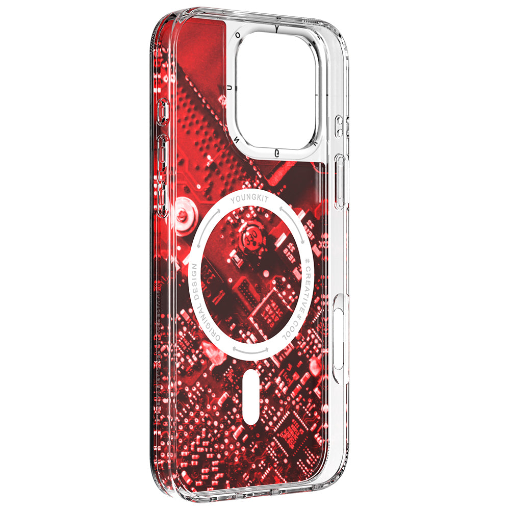 iPhone 16 Pro Kılıf M-safe Şarj Özellikli Airbagli Çift Katmanlı Youngkit Future Streamer Serisi Kapak