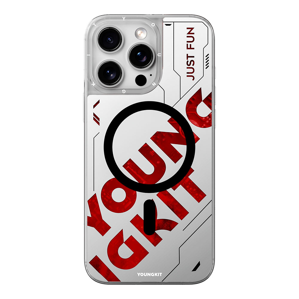 iPhone 16 Pro Kılıf M-safe Şarj Özellikli Airbagli Çift Katmanlı Youngkit Future Streamer Serisi Kapak