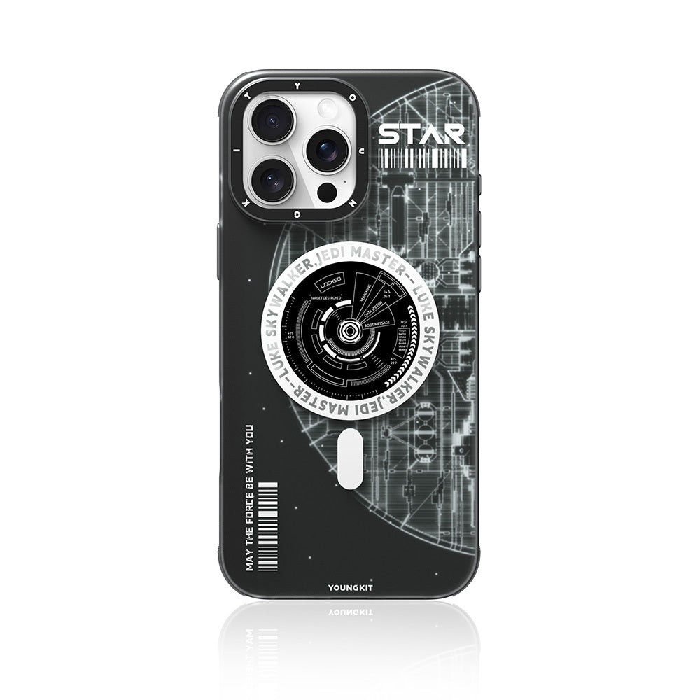 iPhone 16 Pro Kılıf M-safe Şarj Özellikli Airbagli Hologram Tasarımlı Youngkit Interstellar Serisi Kapak