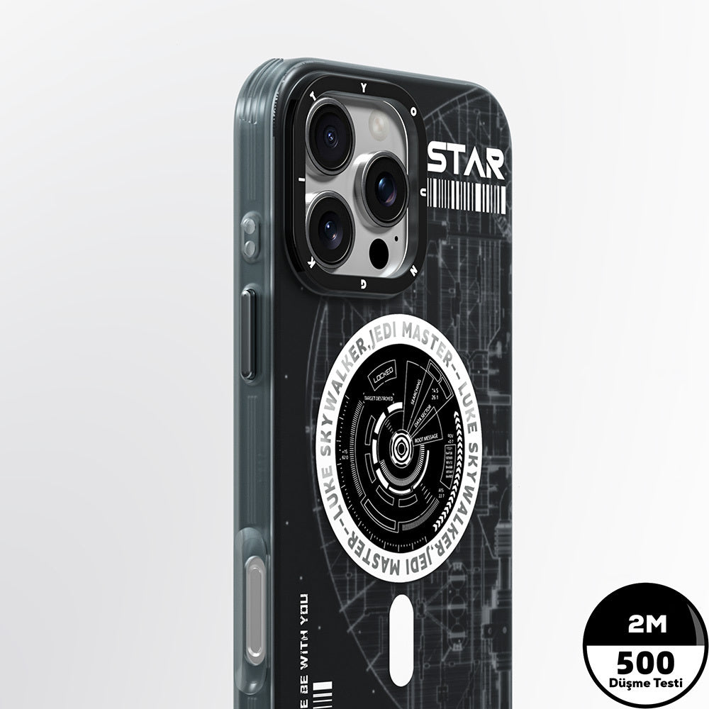 iPhone 16 Pro Kılıf M-safe Şarj Özellikli Airbagli Hologram Tasarımlı Youngkit Interstellar Serisi Kapak