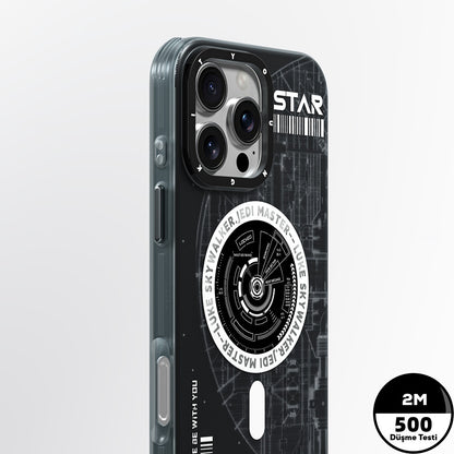 iPhone 16 Pro Kılıf M-safe Şarj Özellikli Airbagli Hologram Tasarımlı Youngkit Interstellar Serisi Kapak