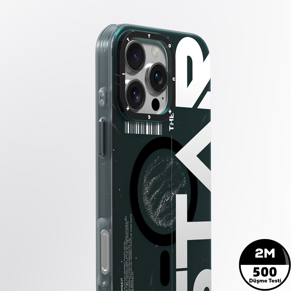 iPhone 16 Pro Kılıf M-safe Şarj Özellikli Airbagli Hologram Tasarımlı Youngkit Interstellar Serisi Kapak