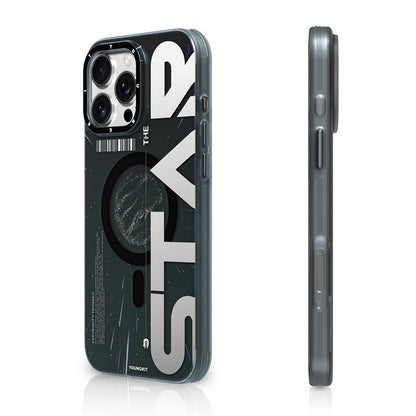 iPhone 16 Pro Kılıf M-safe Şarj Özellikli Airbagli Hologram Tasarımlı Youngkit Interstellar Serisi Kapak