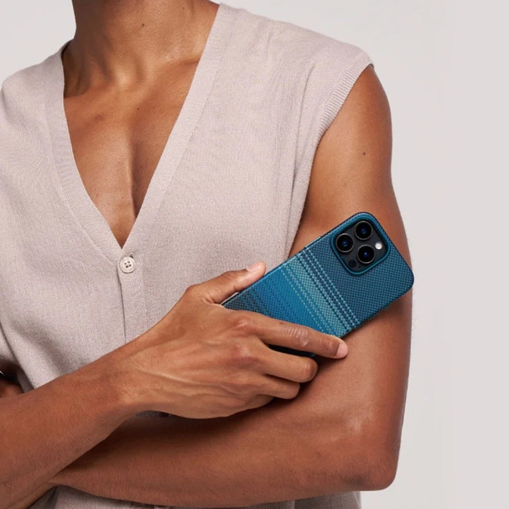 iPhone 16 Pro Kılıf M-safe Şarj Özellikli Aramid Fiber Pitaka Military-Grade Sunset-Moonrise Serisi Moonrise Kapak