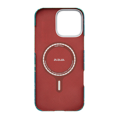 iPhone 16 Pro Kılıf M-safe Şarj Özellikli Aramid Fiber Pitaka Tactile Woven Monogram Serisi Kapak