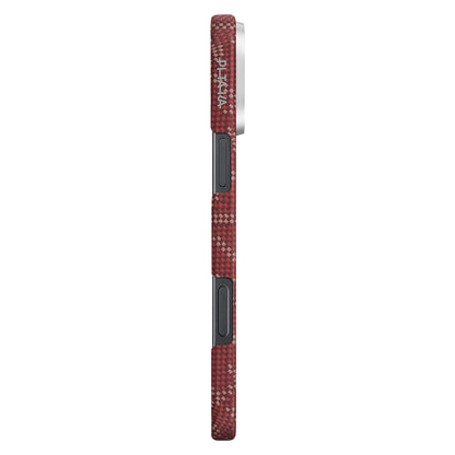 iPhone 16 Pro Kılıf M-safe Şarj Özellikli Aramid Fiber Pitaka Tactile Woven Monogram Serisi Kapak