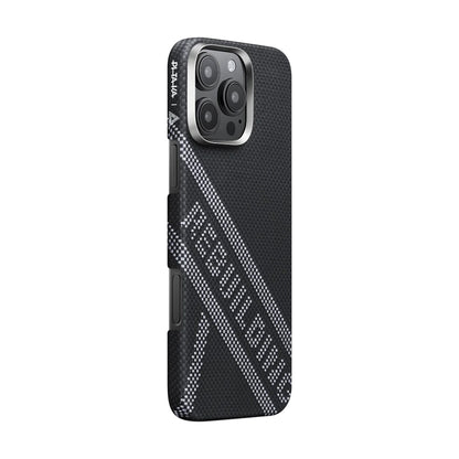 iPhone 16 Pro Kılıf M-safe Şarj Özellikli Aramid Fiber Re-TROS Tasarımlı Pitaka Tactile Woven Rebuilding Serisi Kapak