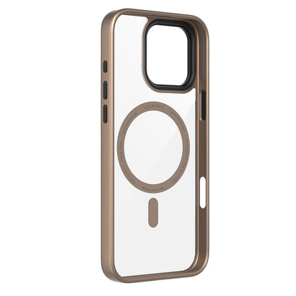 iPhone 16 Pro Kılıf M-safe Şarj Özellikli Cam Arka Yüzey TPU Youngkit Gemstone Serisi Kapak