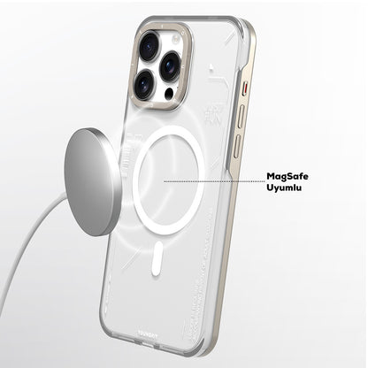 iPhone 16 Pro Kılıf M-safe Şarj Özellikli Çıkarılabilir Arka Yüzeyli Youngkit Mecha Kapak