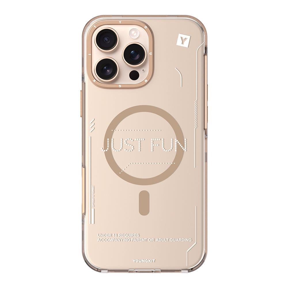 iPhone 16 Pro Kılıf M-safe Şarj Özellikli Çıkarılabilir Arka Yüzeyli Youngkit Mecha Kapak