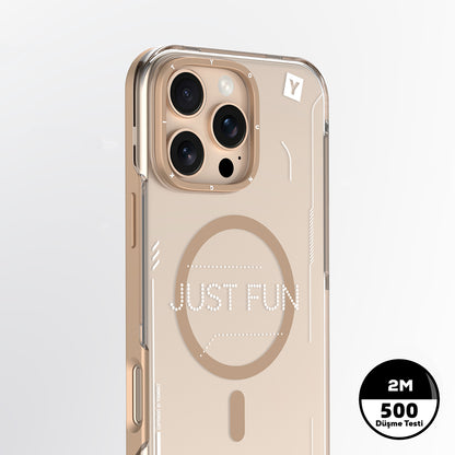 iPhone 16 Pro Kılıf M-safe Şarj Özellikli Çıkarılabilir Arka Yüzeyli Youngkit Mecha Kapak