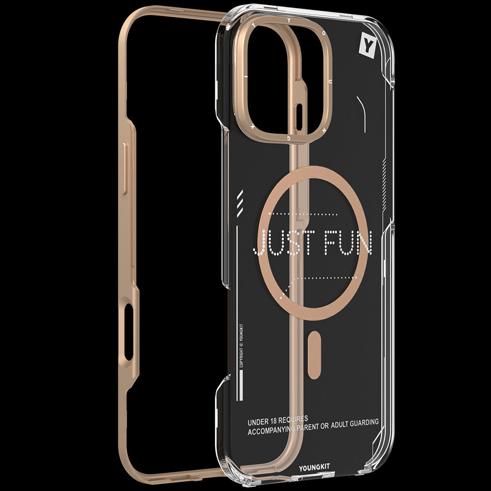 iPhone 16 Pro Kılıf M-safe Şarj Özellikli Çıkarılabilir Arka Yüzeyli Youngkit Mecha Kapak