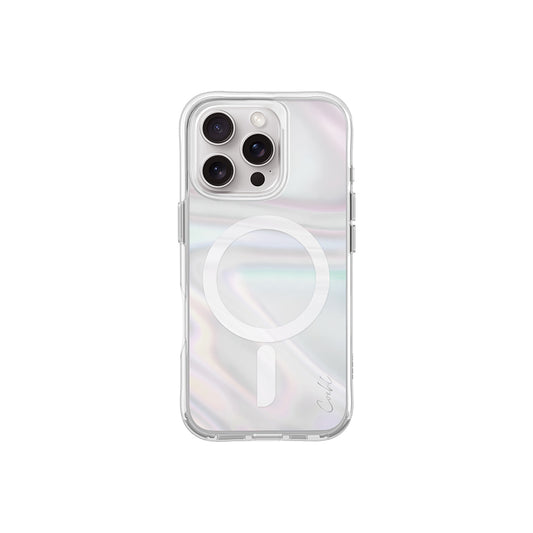 iPhone 16 Pro Kılıf M-safe Şarj Özellikli Holografik Şeffaf Arka Yüzey Coehl Savon Kapak