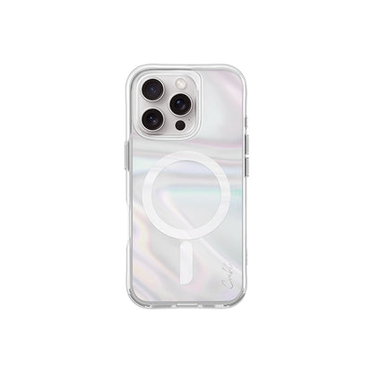 iPhone 16 Pro Kılıf M-safe Şarj Özellikli Holografik Şeffaf Arka Yüzey Coehl Savon Kapak