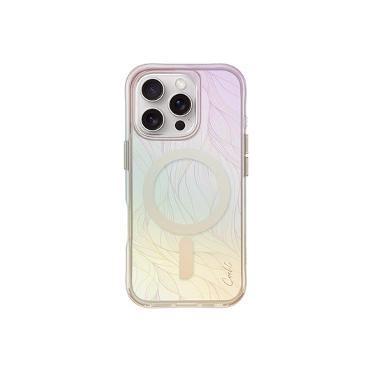 iPhone 16 Pro Kılıf M-safe Şarj Özellikli Holografik Şeffaf Arka Yüzey Coehl Willow Kapak