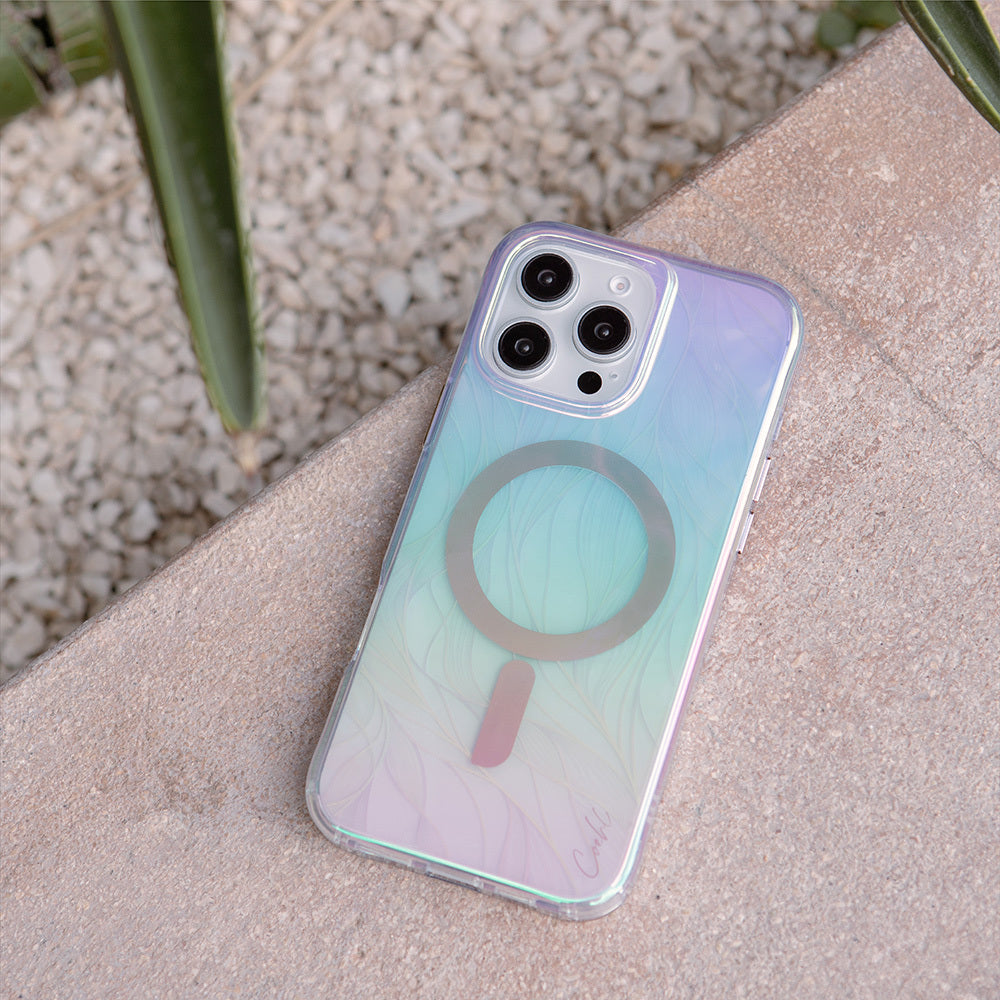 iPhone 16 Pro Kılıf M-safe Şarj Özellikli Holografik Şeffaf Arka Yüzey Coehl Willow Kapak