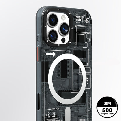 iPhone 16 Pro Kılıf M-safe Şarj Özellikli Kamera Denetim Butonlu Youngkit Technology Serisi Kapak
