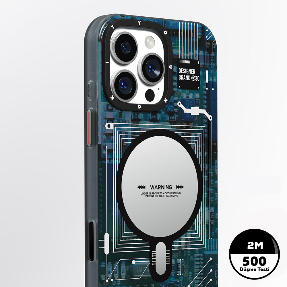iPhone 16 Pro Kılıf M-safe Şarj Özellikli Kamera Denetim Butonlu Youngkit Technology Serisi Kapak