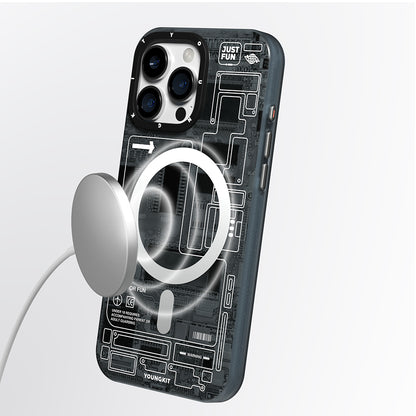 iPhone 16 Pro Kılıf M-safe Şarj Özellikli Kamera Denetim Butonlu Youngkit Technology Serisi Kapak