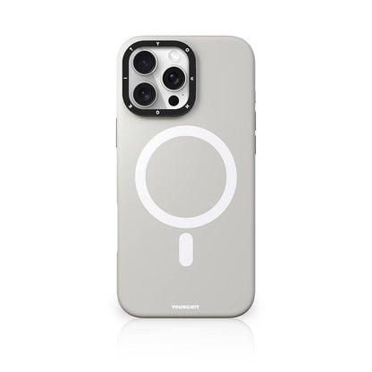 iPhone 16 Pro Kılıf M-safe Şarj Özellikli Kamera Standlı Youngkit Bitty Cream Kapak