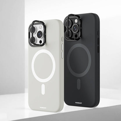 iPhone 16 Pro Kılıf M-safe Şarj Özellikli Kamera Standlı Youngkit Bitty Cream Kapak