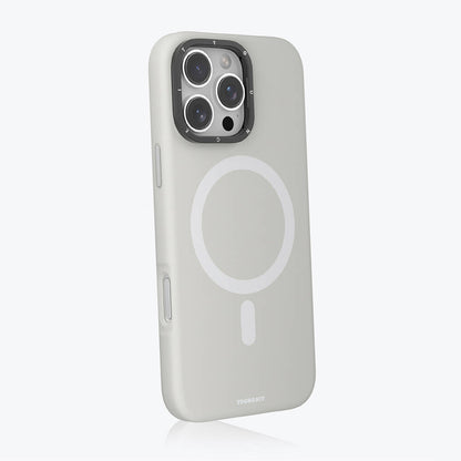 iPhone 16 Pro Kılıf M-safe Şarj Özellikli Kamera Standlı Youngkit Bitty Cream Kapak