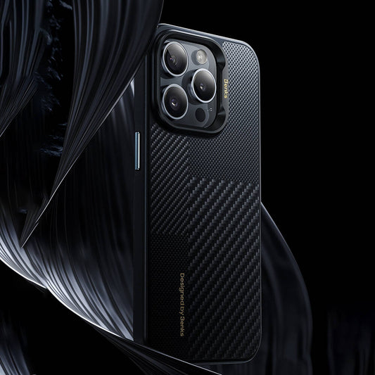 iPhone 16 Pro Kılıf M-safe Şarj Özellikli Karbon Fiber Benks Montage Hybrid ArmorPro Kevlar Kapak