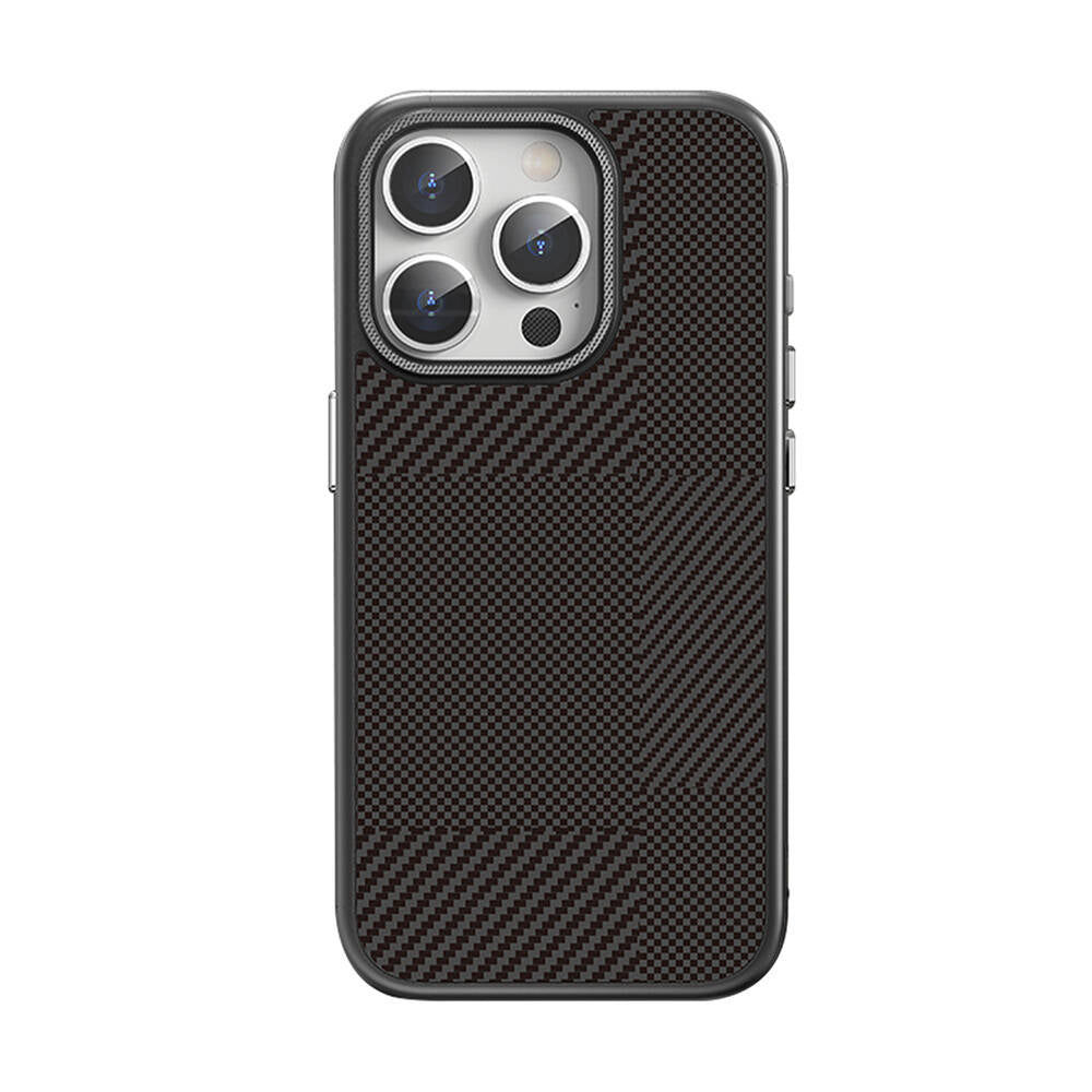 iPhone 16 Pro Kılıf M-safe Şarj Özellikli Karbon Fiber Desenli Mutural Montage Kapak