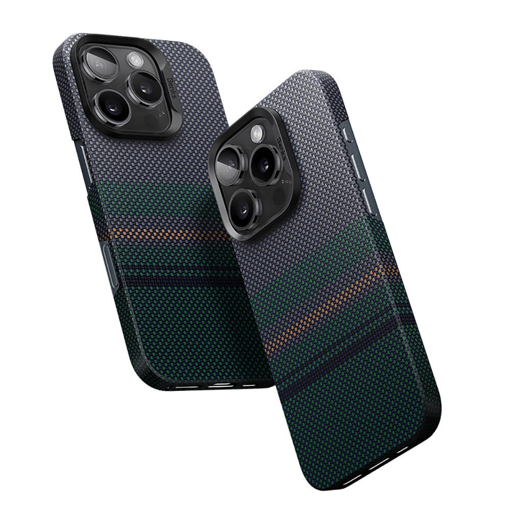 iPhone 16 Pro Kılıf M-safe Şarj Özellikli Karbon Fiber Tasarımlı Benks Aurora ArmorAir Kevlar Kapak